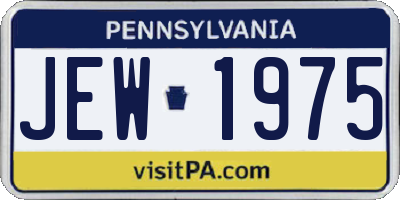 PA license plate JEW1975