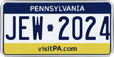 PA license plate JEW2024