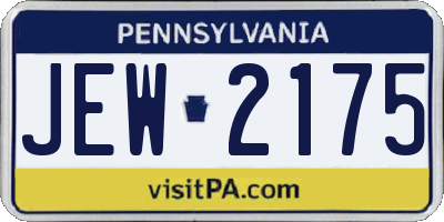 PA license plate JEW2175