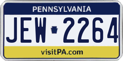 PA license plate JEW2264