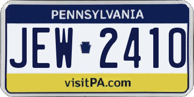 PA license plate JEW2410