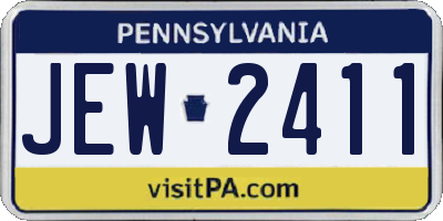 PA license plate JEW2411