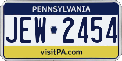 PA license plate JEW2454
