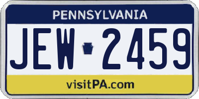 PA license plate JEW2459
