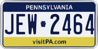 PA license plate JEW2464
