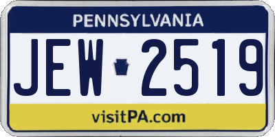 PA license plate JEW2519