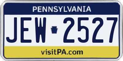 PA license plate JEW2527