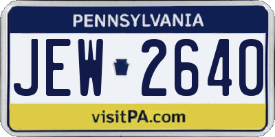 PA license plate JEW2640