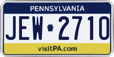 PA license plate JEW2710