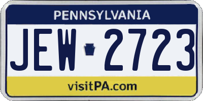 PA license plate JEW2723
