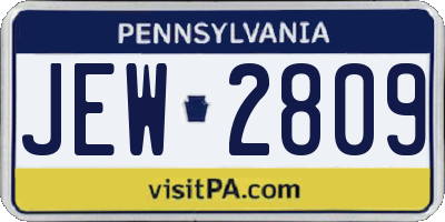 PA license plate JEW2809