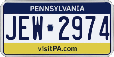 PA license plate JEW2974