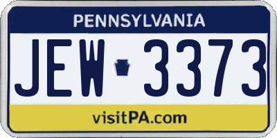 PA license plate JEW3373