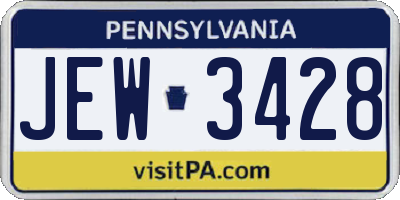 PA license plate JEW3428
