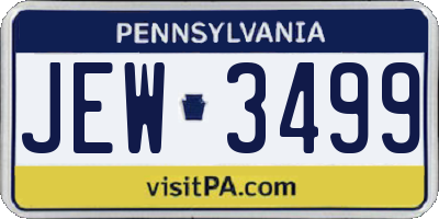 PA license plate JEW3499