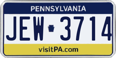 PA license plate JEW3714