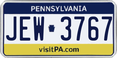 PA license plate JEW3767