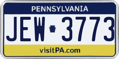 PA license plate JEW3773