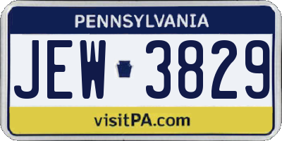 PA license plate JEW3829