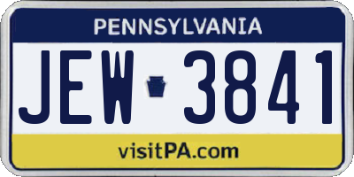 PA license plate JEW3841