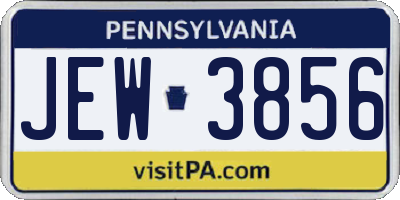 PA license plate JEW3856