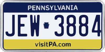 PA license plate JEW3884
