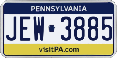 PA license plate JEW3885