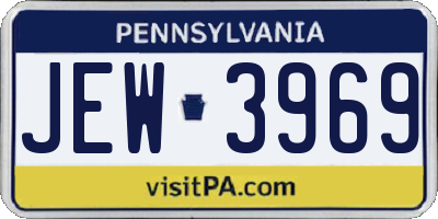 PA license plate JEW3969