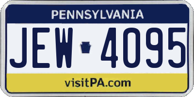 PA license plate JEW4095