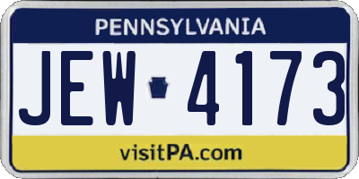 PA license plate JEW4173