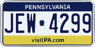 PA license plate JEW4299