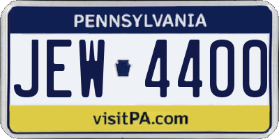 PA license plate JEW4400