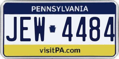 PA license plate JEW4484