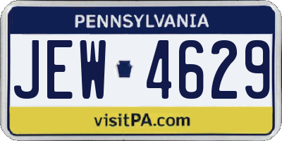 PA license plate JEW4629