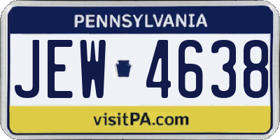 PA license plate JEW4638