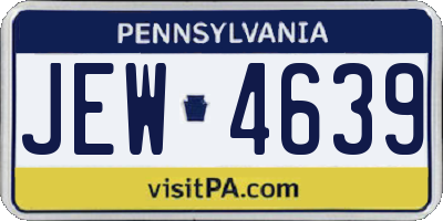 PA license plate JEW4639