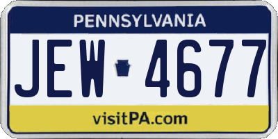 PA license plate JEW4677