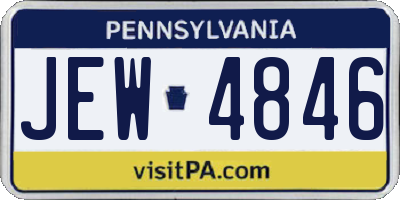 PA license plate JEW4846
