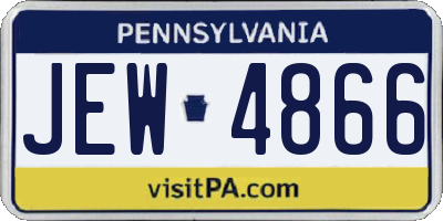 PA license plate JEW4866