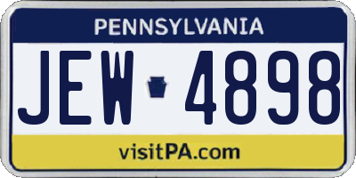 PA license plate JEW4898