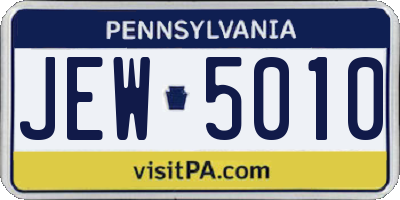 PA license plate JEW5010