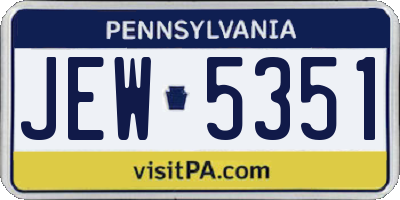 PA license plate JEW5351