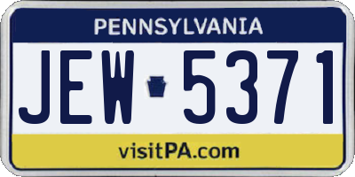 PA license plate JEW5371