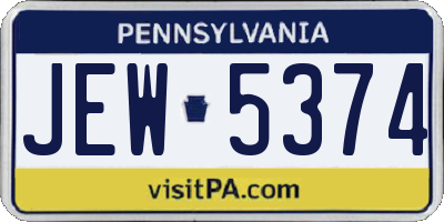 PA license plate JEW5374