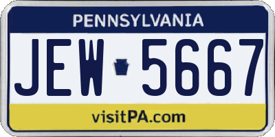 PA license plate JEW5667