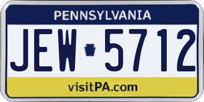 PA license plate JEW5712