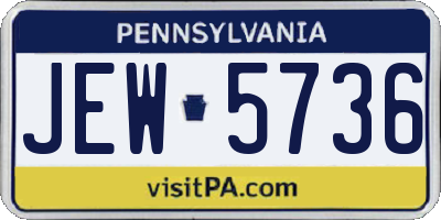 PA license plate JEW5736