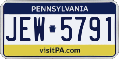 PA license plate JEW5791