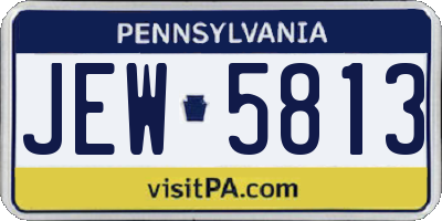 PA license plate JEW5813