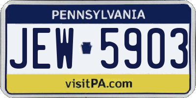 PA license plate JEW5903
